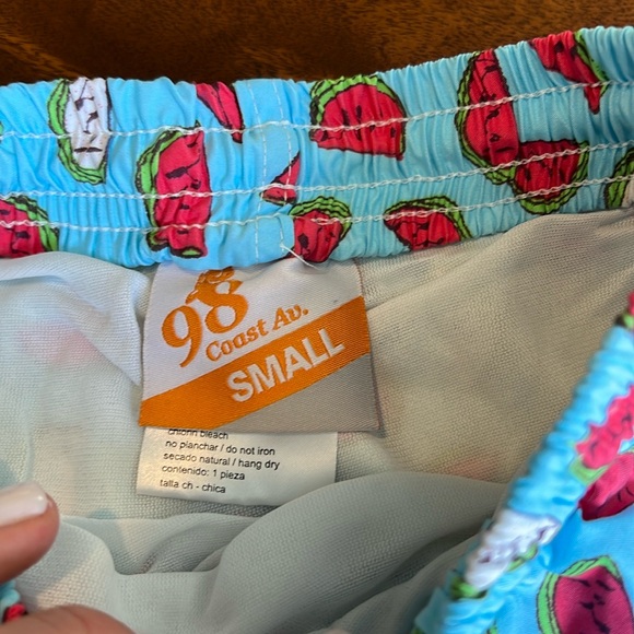 98 Coast Av blue watermelon print Swim trunk bathing suit  size small - Picture 4 of 6